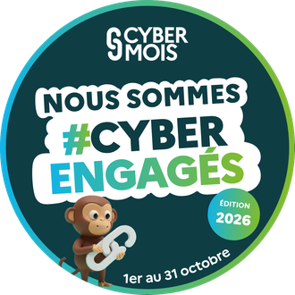 Badge officiel Cybermois 2026 - Nous sommes #CyberEngagés